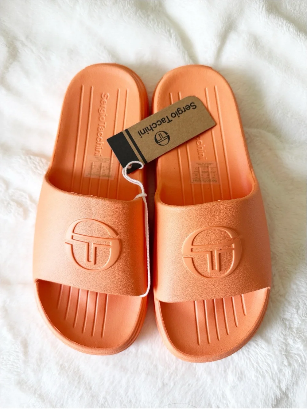 Sergio Tacchini men's Orange Cup Slide Sandals NWT size 10